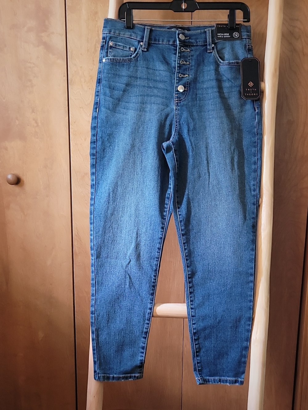 High-Rise Button-Fly Women's Jeans - Blue